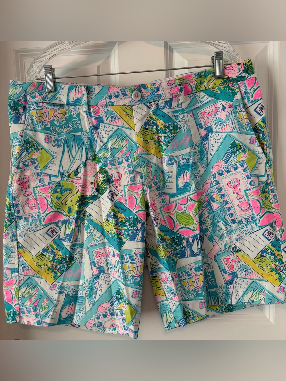 Lilly Pulitzer Men’s Beaumont Shorts Postcards Wish You Were Here Sz 36 - EUC!